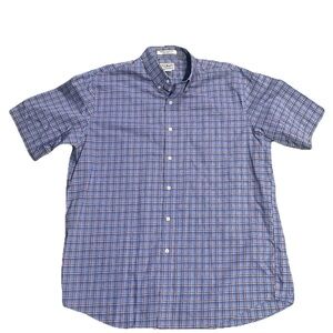L.L. Bean Men's Casual Blue and Red Checkered Shirt